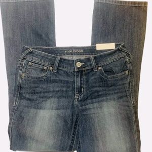 Maurices DENIM FLEX Mid Rise Slim Boot Cut Jeans Womens Sz 6 SHORT DARK BLUE NWT